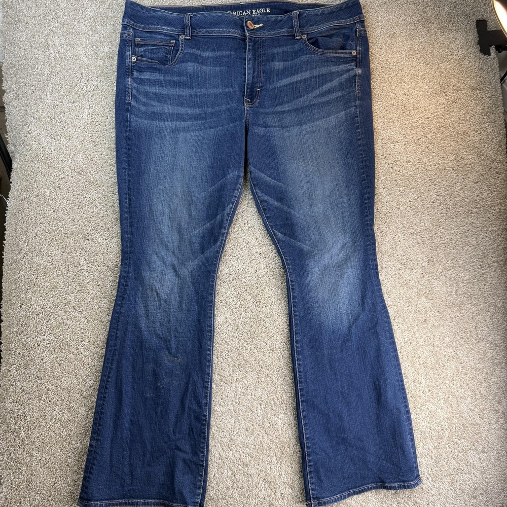 American Eagle Outfitters Kick Boot Bootcut Jeans Womens 20 Med Wash Stretch